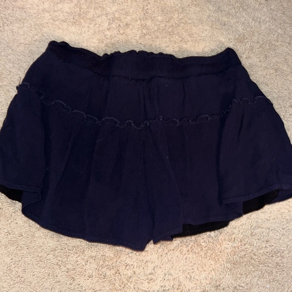 Navy Blue Ruffle Shorts - Picture 2 of 3
